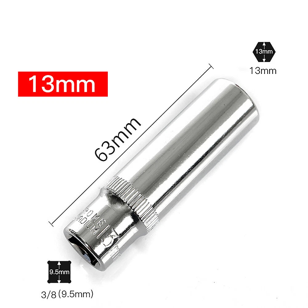 3/8" 6mm-24mm Hex Socket Drive Screwdriver Drill Set Ratchet Wrench Adapter Rod