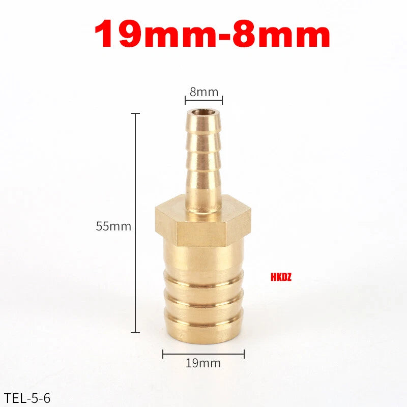 Brass Barbed Hosetail Straight Connector — Air Water Fuel Gas Hose Joiner