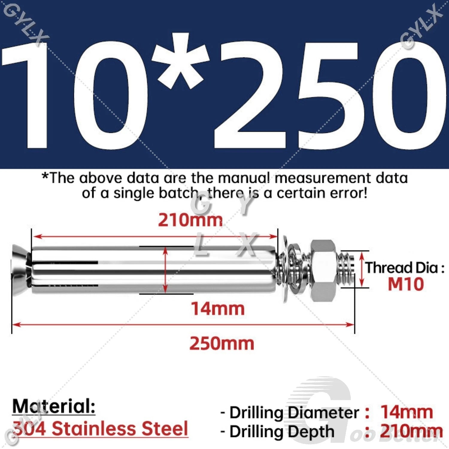 Concrete Expansion Bolts Wall Anchor Screws — M6 to M20 | Stainless Steel & Zinc Plated