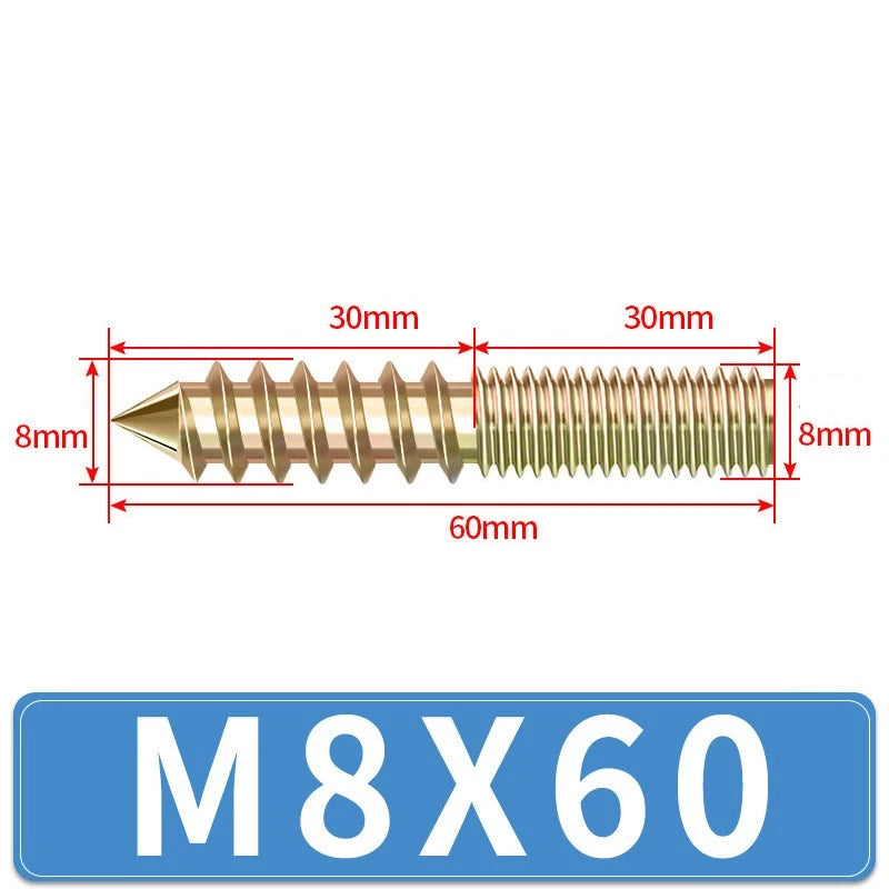 M4 M5 M6 M8 M10 M12 WOOD TO METAL DOWELS DOUBLE ENDED THREADED FURNITURE SCREWS