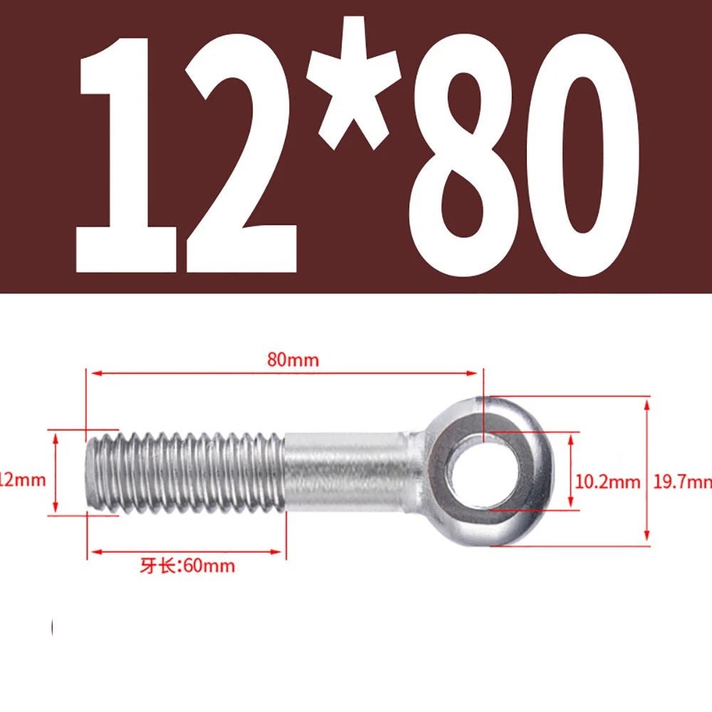 M5 - M24 A2 304 Stainless Steel Partially Threaded Forged Eye Bolts with Rings for Wire Rope & Hanging - HomeDIYer