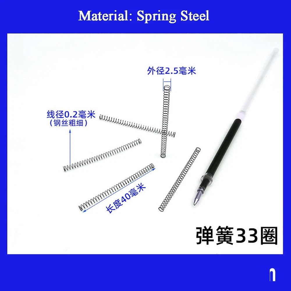 Spring Steel Small Compression Spring 0.2/0.3/0.4mm Wire Diameter 3-50mm Length