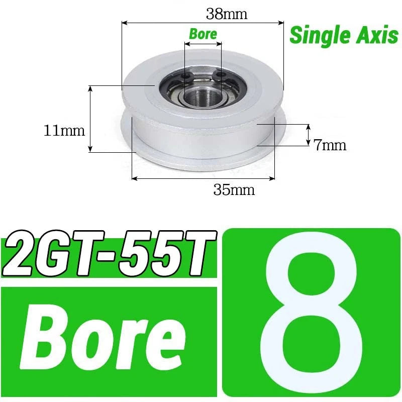 GT2 Timing Belt Pulley 16-100 Teeth 6-10mm Teeth Width Bore 3mm-25mm For 3D