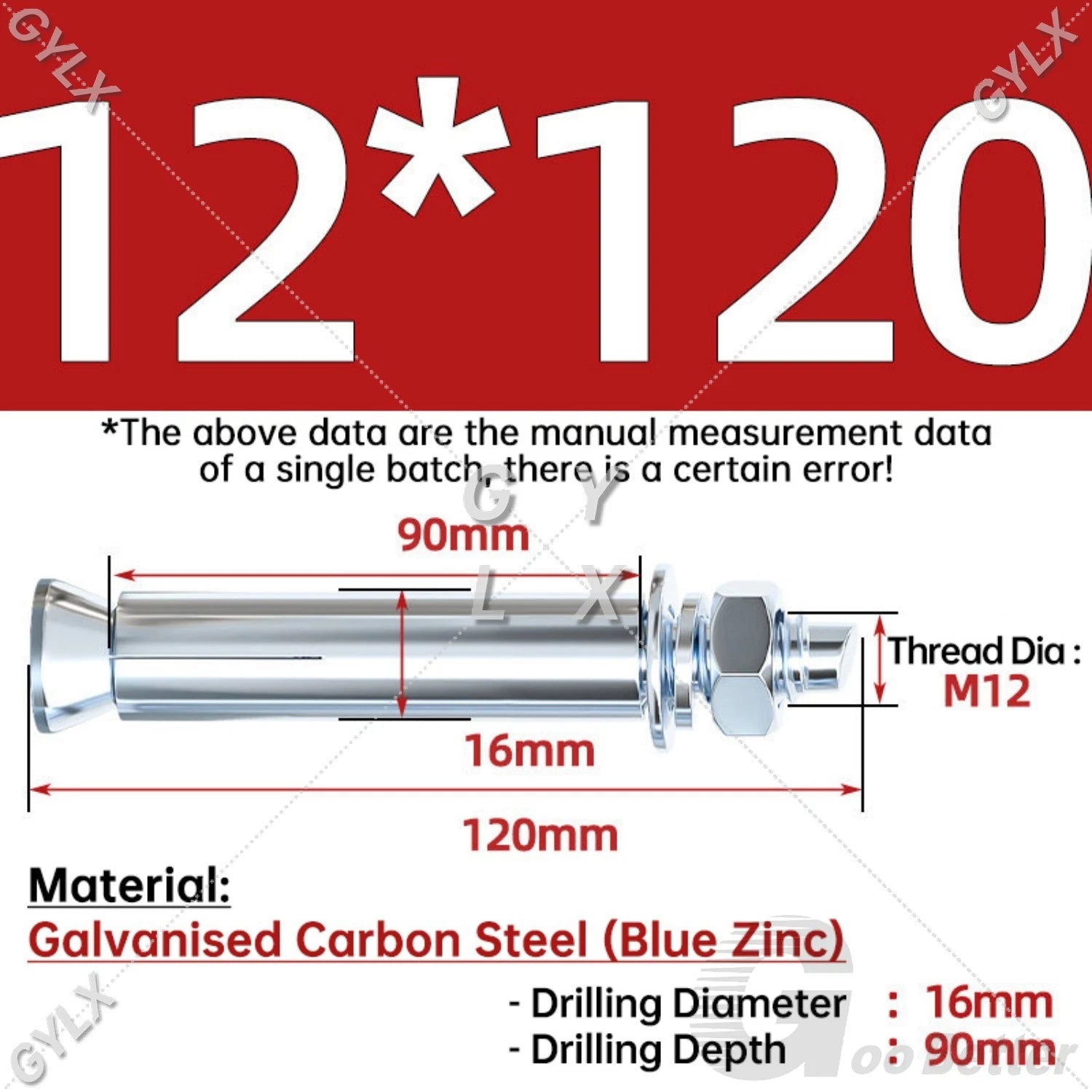 Concrete Expansion Bolts Wall Anchor Screws — M6 to M20 | Stainless Steel & Zinc Plated