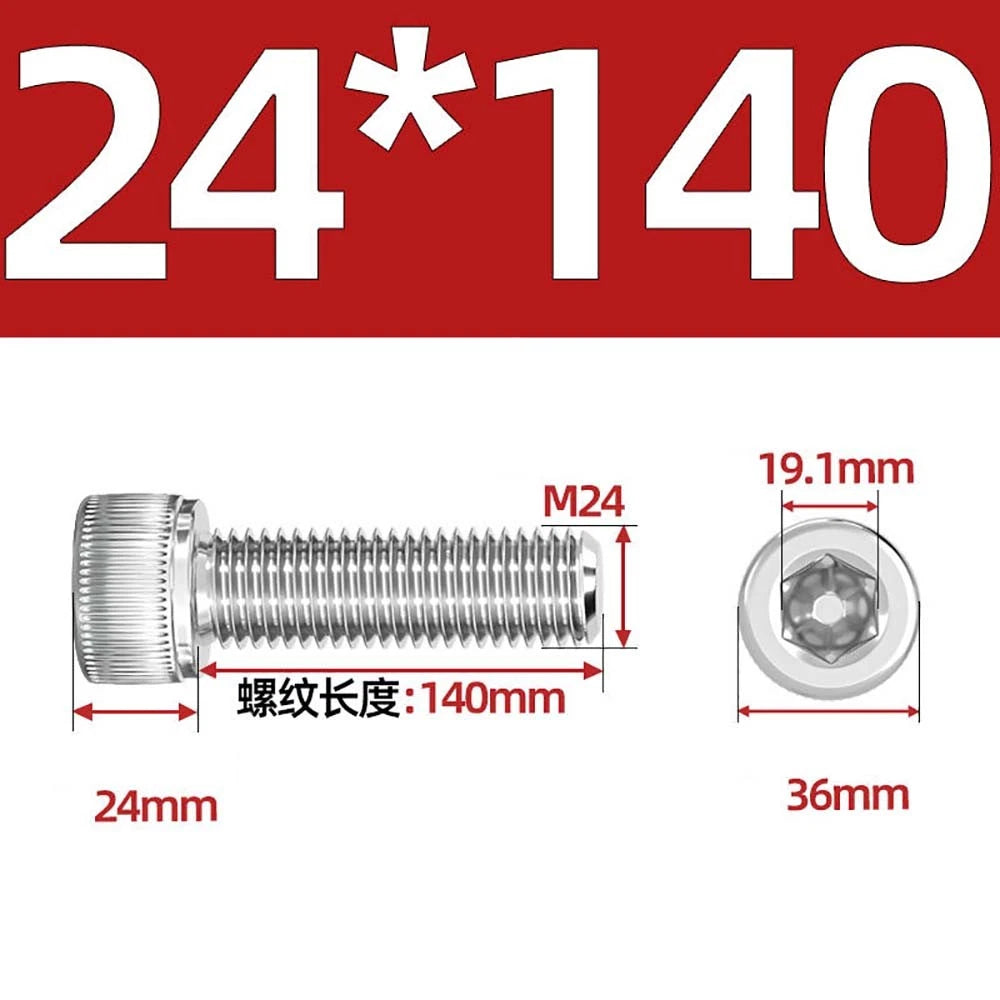 Socket Head Cap Screws – A2 Stainless Steel, M6 to M24, Hex Drive (DIN 912)