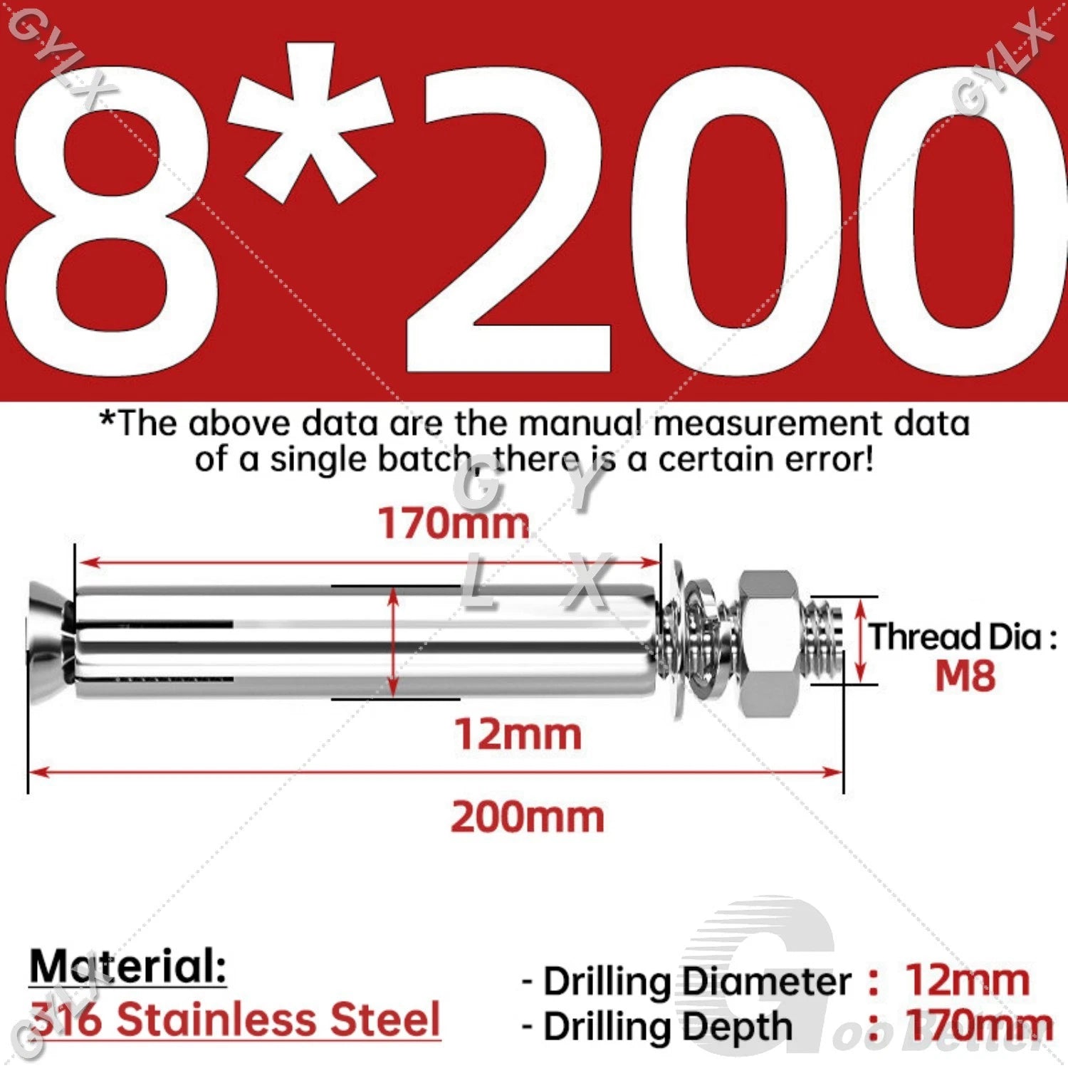 Concrete Expansion Bolts Wall Anchor Screws — M6 to M20 | Stainless Steel & Zinc Plated