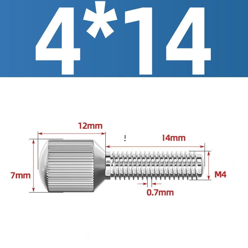 Knurled Thumb Screws – 304 Stainless Steel Small Head Thumbscrew Bolts M2–M8