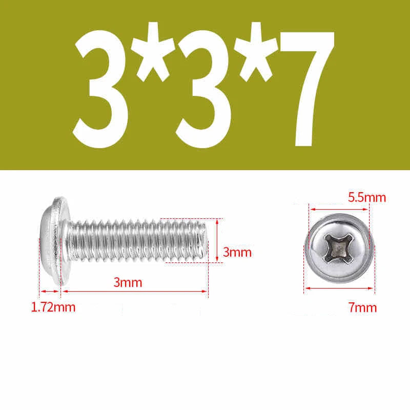 Phillips Flanged Pan Head Machine Screws – 304 / 316 Stainless Steel, Built‑in Washer (3–60mm Lengths)