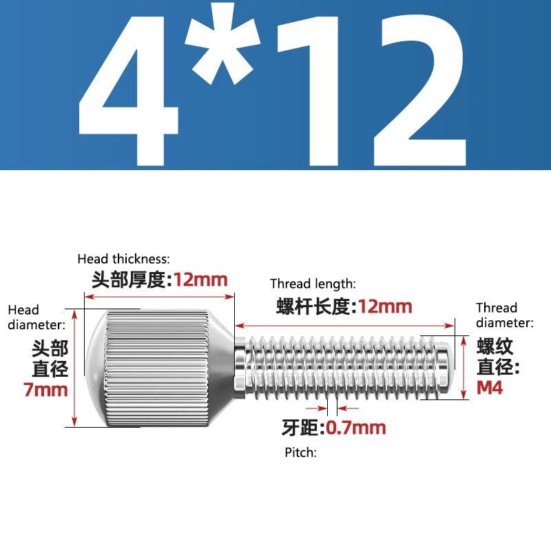 A2 Stainless Steel Knurled Thumb Screws – Small Head, Hand Tighten Fasteners (M2 to M8) - HomeDIYer