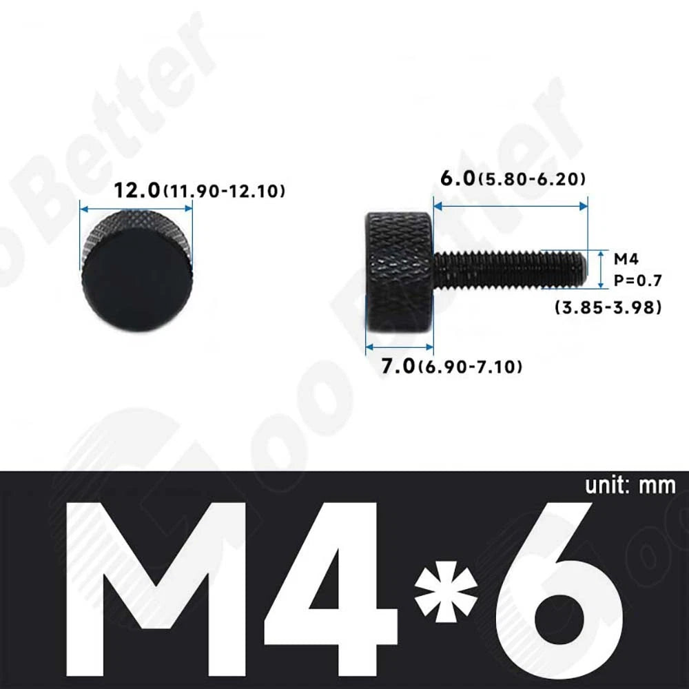 M3 M4 Knurled Thumb Screws – Aluminum Alloy Flat Head Hand Knob Bolts