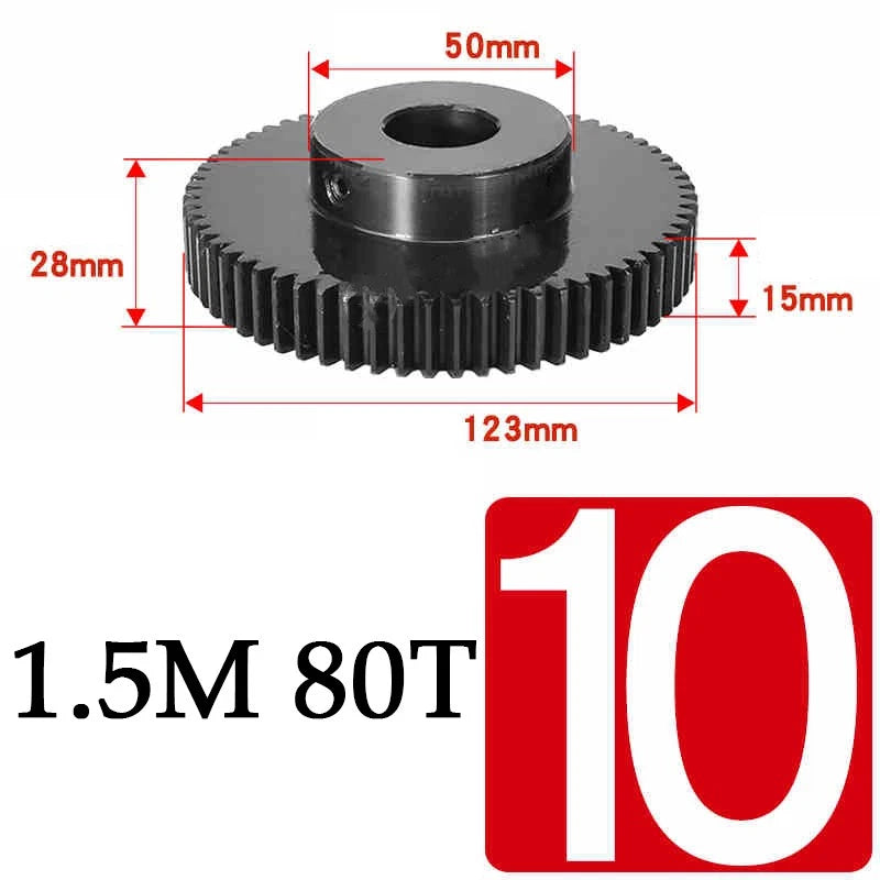 Spur Gears 1.5 Mod Transmission Gear With Step 45#Steel Pinion Motor Gear 30/80T