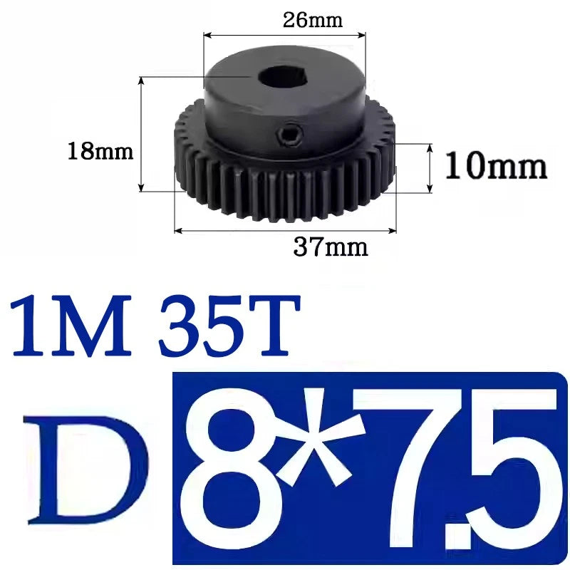 Spur Gears 1 Mod Transmission Gear With Step 45# Steel Pinion Motor Gear 30T~44T
