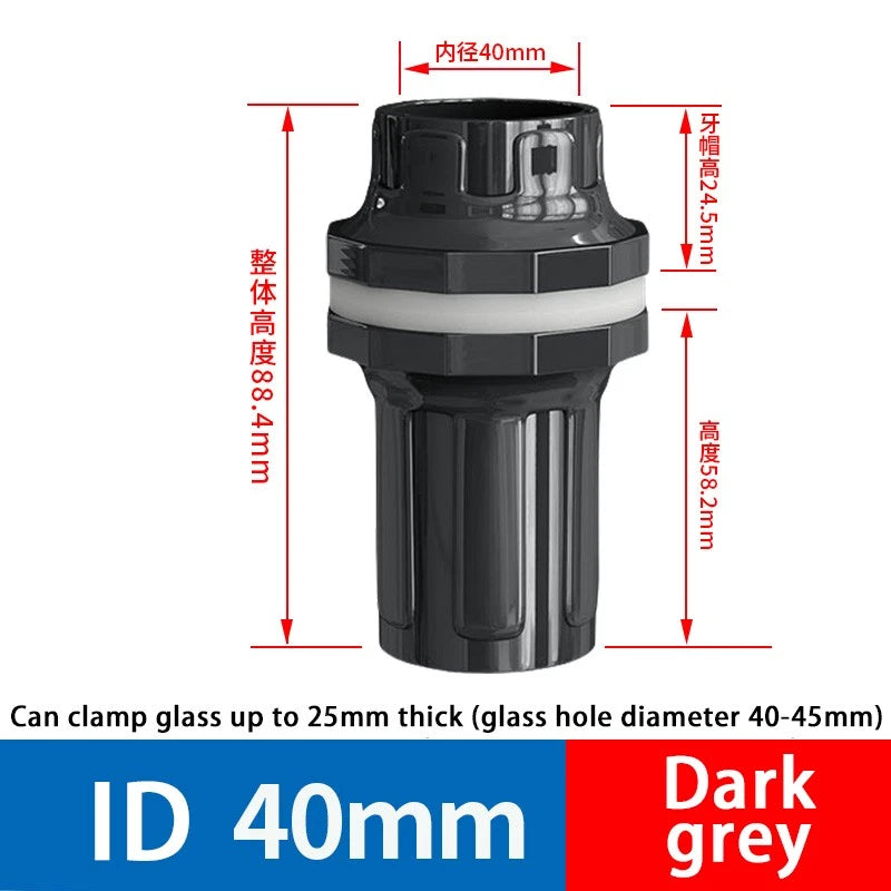 PVC Aquarium Elbow 90° Threads Tank Filter Connection Water Fittings ID 20-50mm