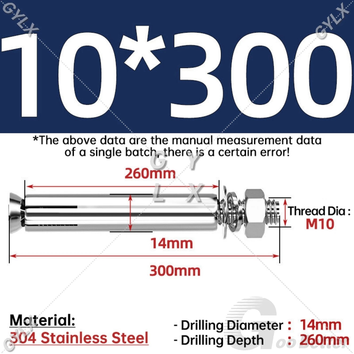 Concrete Expansion Bolts Wall Anchor Screws — M6 to M20 | Stainless Steel & Zinc Plated