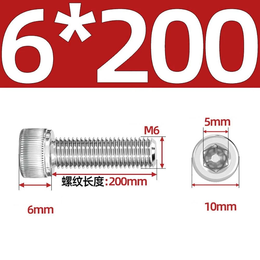Socket Head Cap Screws – A2 Stainless Steel, M6 to M24, Hex Drive (DIN 912)
