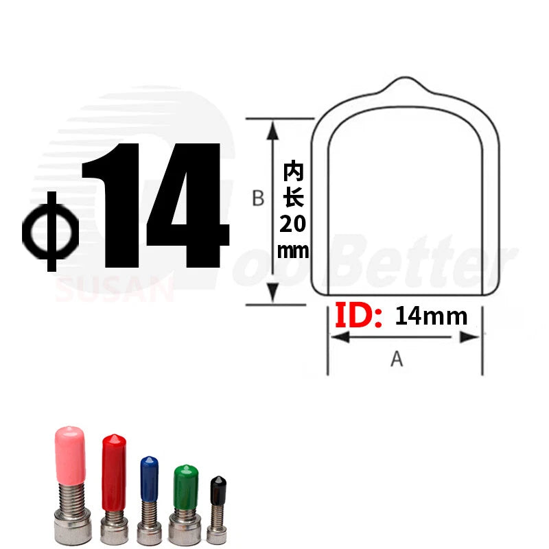 PVC End Caps for Screws, Bolts, Rods & Tubes – Thread Cover Protector, Cable Insulation Caps (1.3mm – 90mm, Black, 15-50mm Lengths)