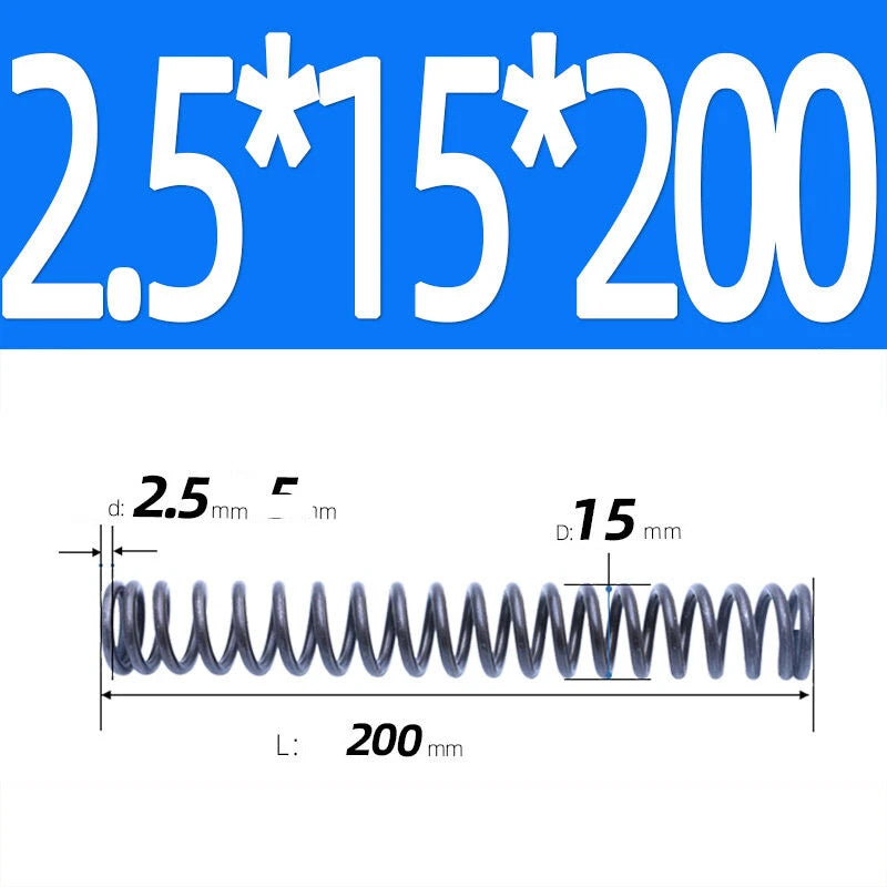 200mm Length Stainless Steel Compression Spring 2 - 4mm Pressure/ Coil Springs