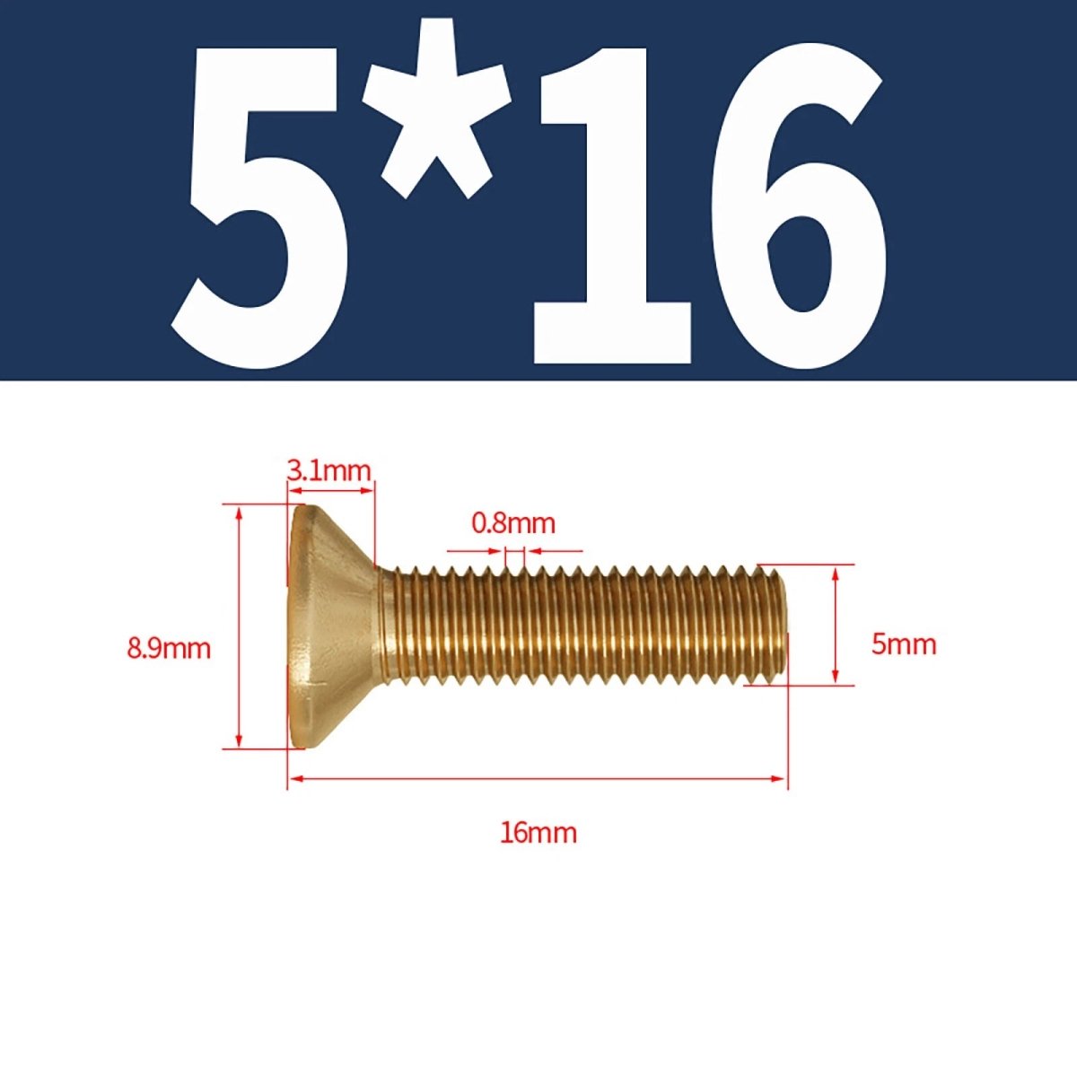 Brass Pozi Countersunk Machine Screws DIN 965 M2 - M8 Flat Head - HomeDIYer