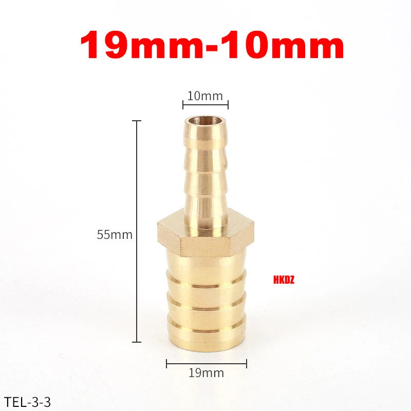 Brass Barbed Hosetail Straight Connector — Air Water Fuel Gas Hose Joiner