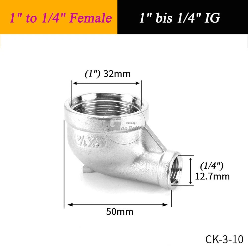 A2 Stainless Steel BSP Reducer Elbow Pipe Fittings | 1/8" to 4" Male Female