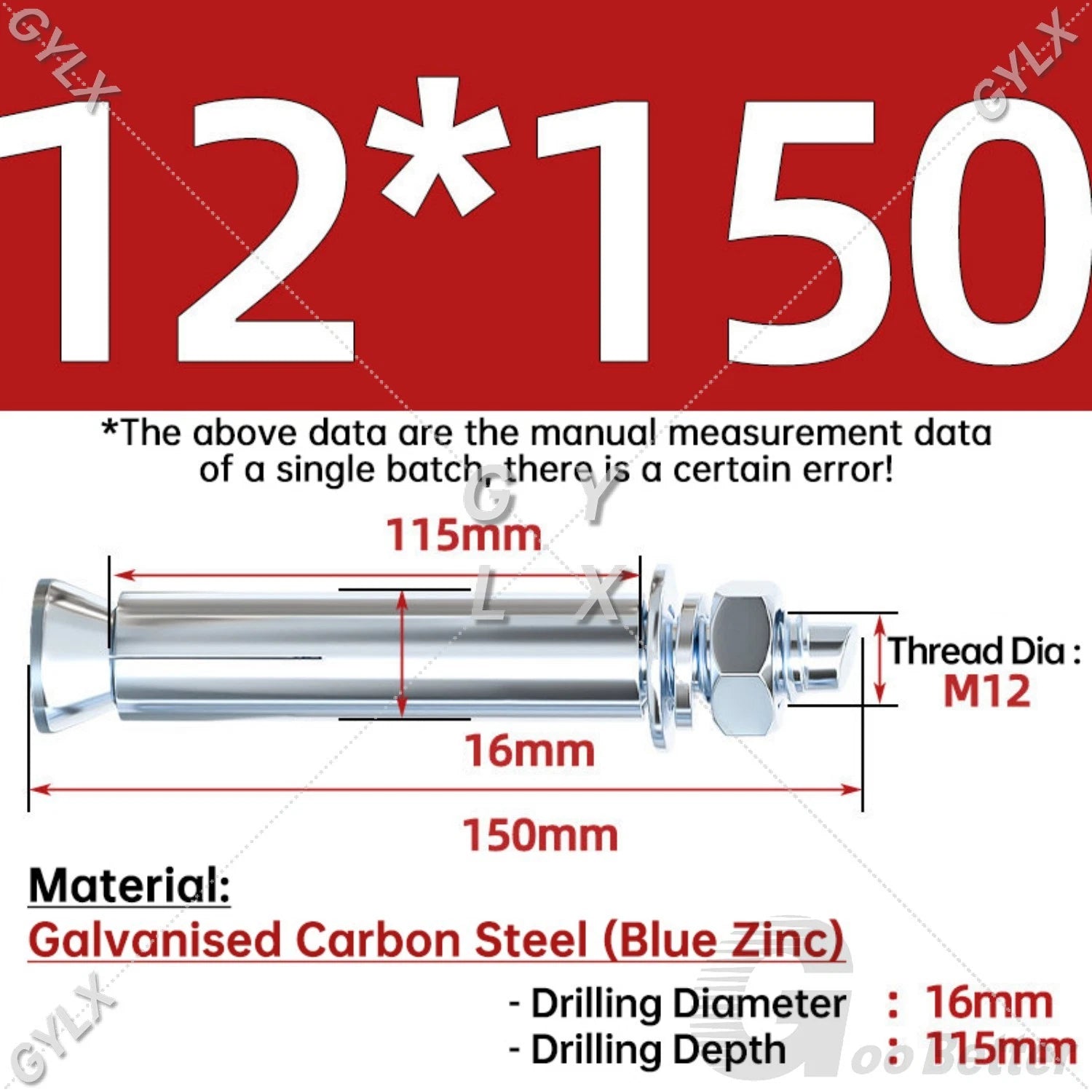 Concrete Expansion Bolts Wall Anchor Screws — M6 to M20 | Stainless Steel & Zinc Plated