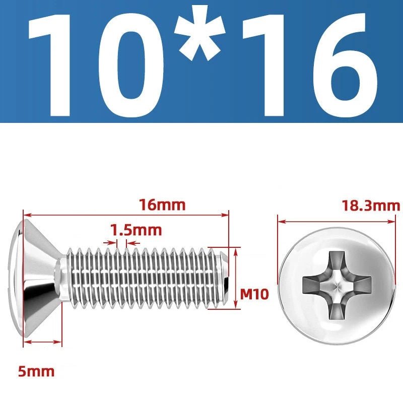 Phillips Oval Head Machine Screws Stainless Steel — M1.6 to M10, All Sizes - HomeDIYer
