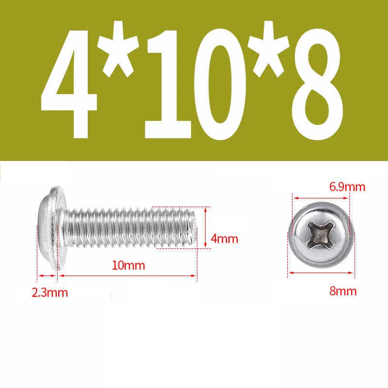 Phillips Flanged Pan Head Machine Screws – 304 / 316 Stainless Steel, Built‑in Washer (3–60mm Lengths)