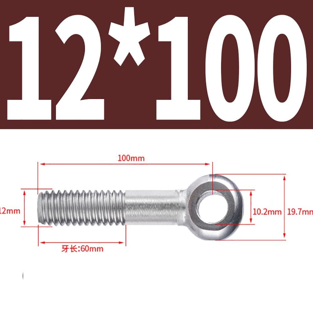 M5 - M24 A2 304 Stainless Steel Partially Threaded Forged Eye Bolts with Rings for Wire Rope & Hanging - HomeDIYer