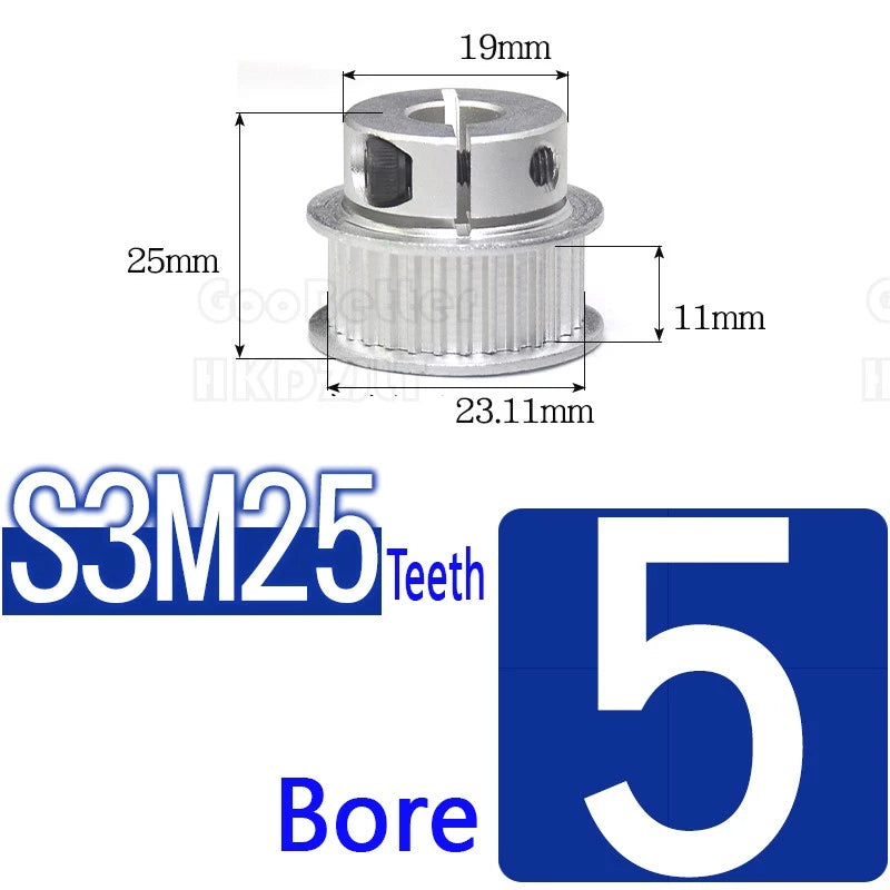 S3M Timing Pulley Belt Synchronous Wheel Gear 3D Printer Bore 5-15mm 20-28 Teeth