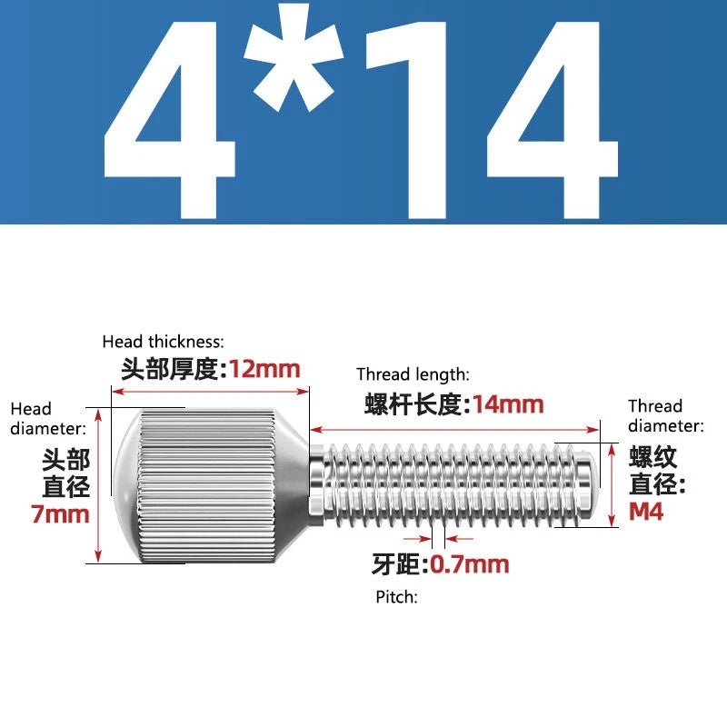 A2 Stainless Steel Knurled Thumb Screws – Small Head, Hand Tighten Fasteners (M2 to M8) - HomeDIYer
