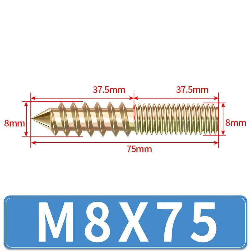 M4 M5 M6 M8 M10 M12 WOOD TO METAL DOWELS DOUBLE ENDED THREADED FURNITURE SCREWS
