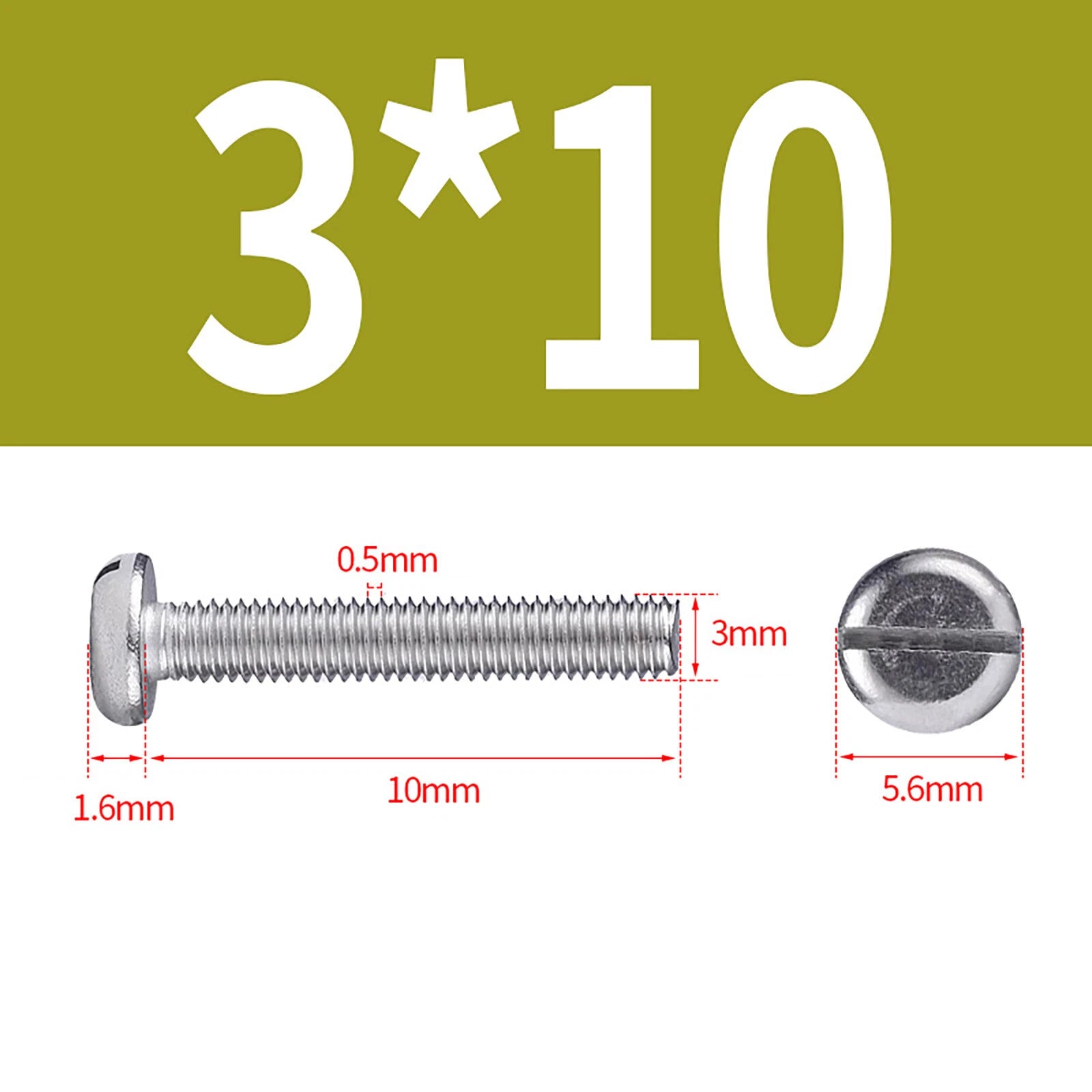 M1.6 to M10 Slotted Cheese Head Machine Screws | A2 Stainless Steel DIN 84