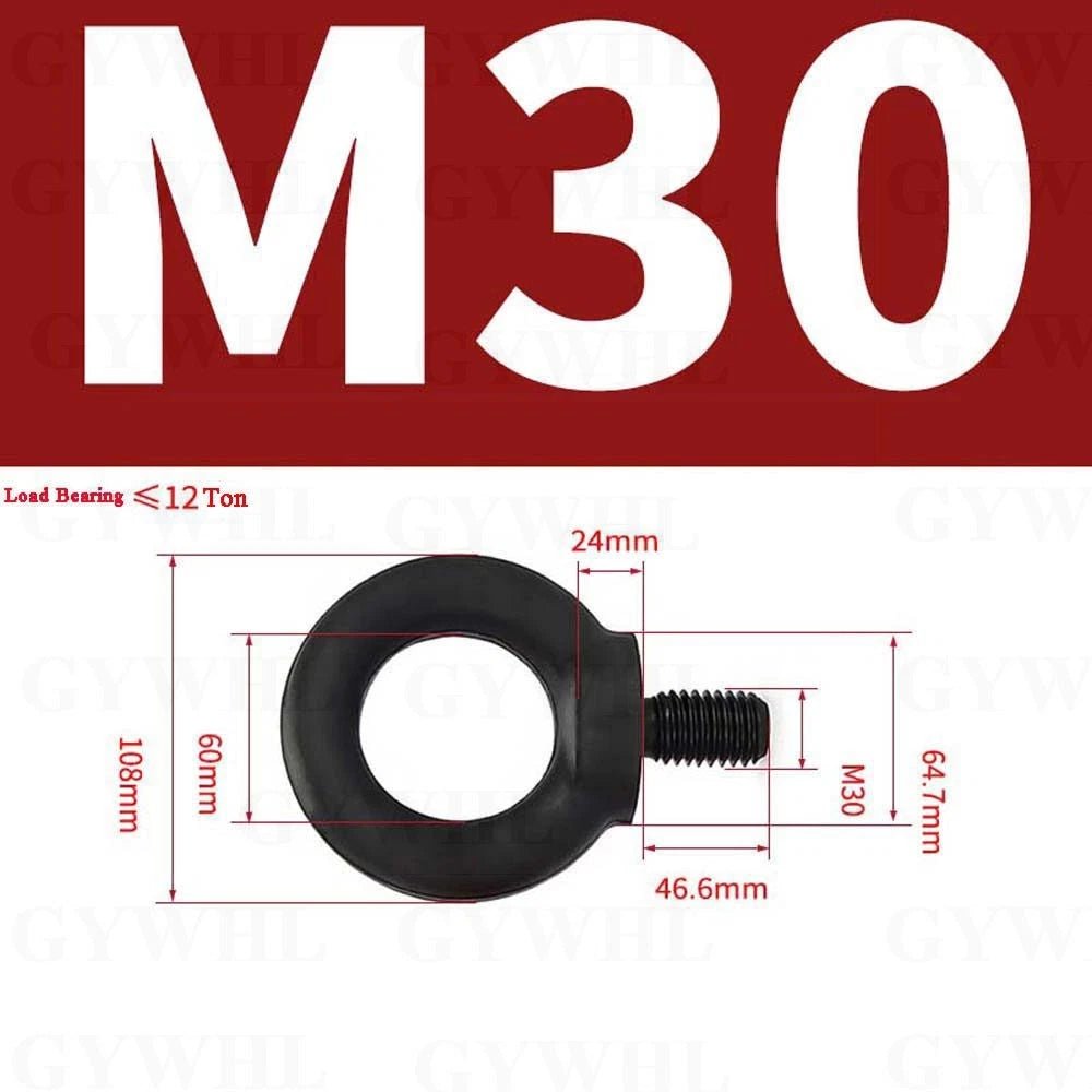 DIN 580 Lifting Eye Bolts & Nuts — G80 & 12.9 Manganese Steel, M6–M36 - HomeDIYer