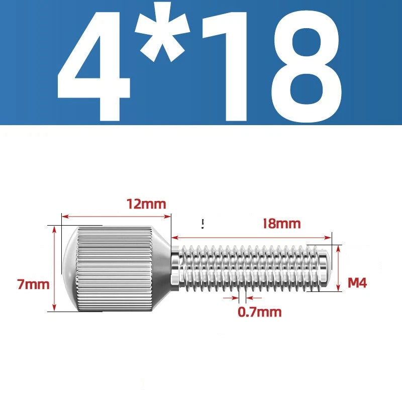 Knurled Thumb Screws – 304 Stainless Steel Small Head Thumbscrew Bolts M2–M8