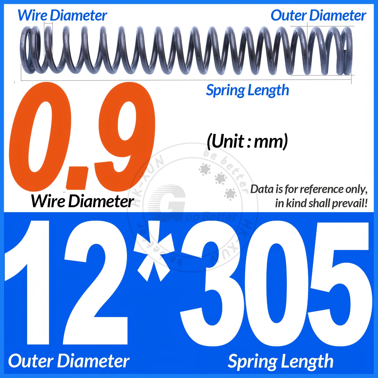 Length 305mm Compression Spring Pressure Springs OD 3-60mm Wire Dia 0.3mm-6.0mm