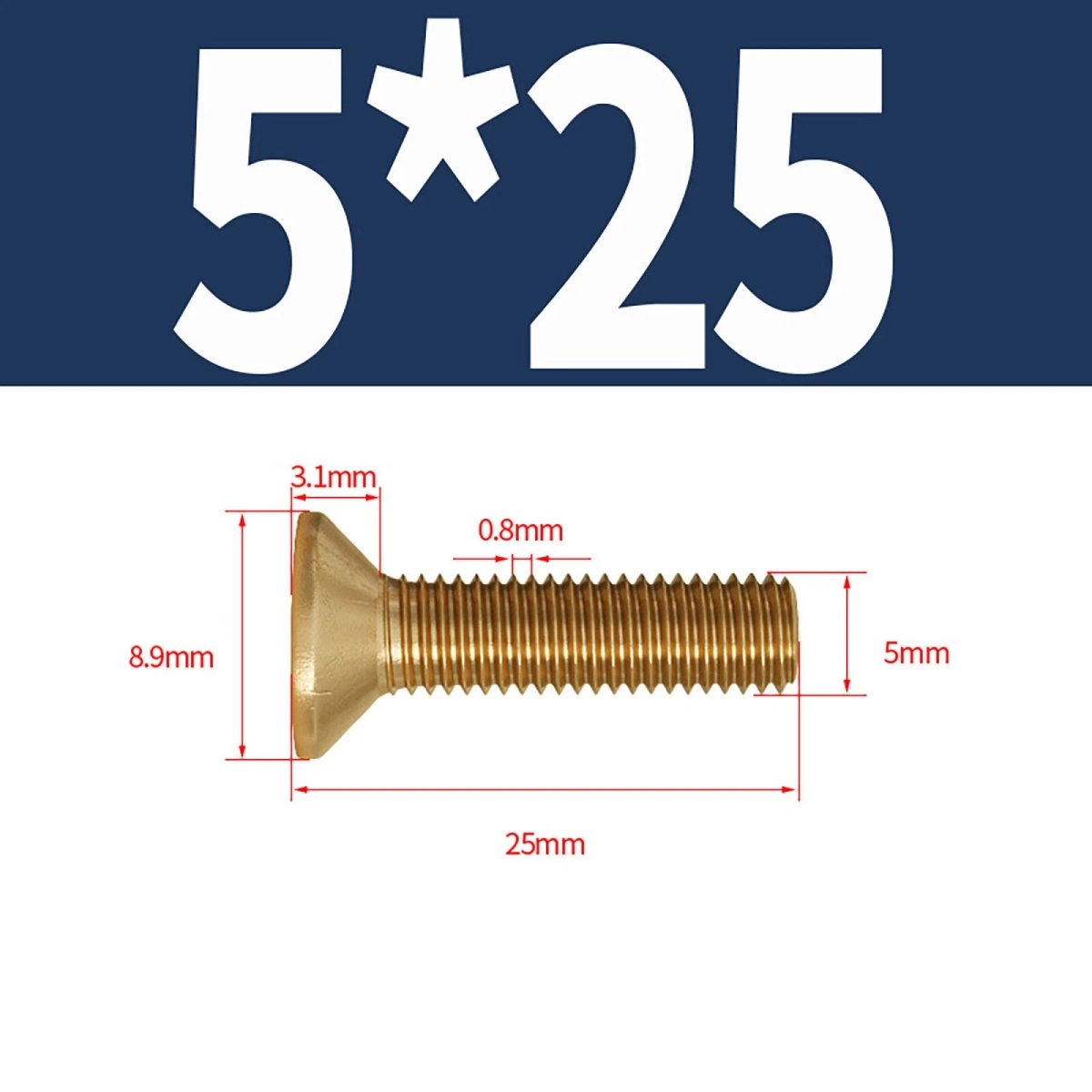Brass Pozi Countersunk Machine Screws DIN 965 M2 - M8 Flat Head - HomeDIYer
