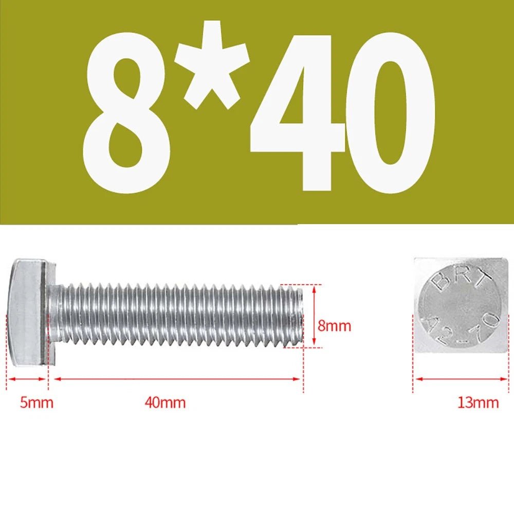 M4 M5 M6 M8 Square Head Bolts Full Thread 304 Stainless Steel — 12 to 80mm - HomeDIYer