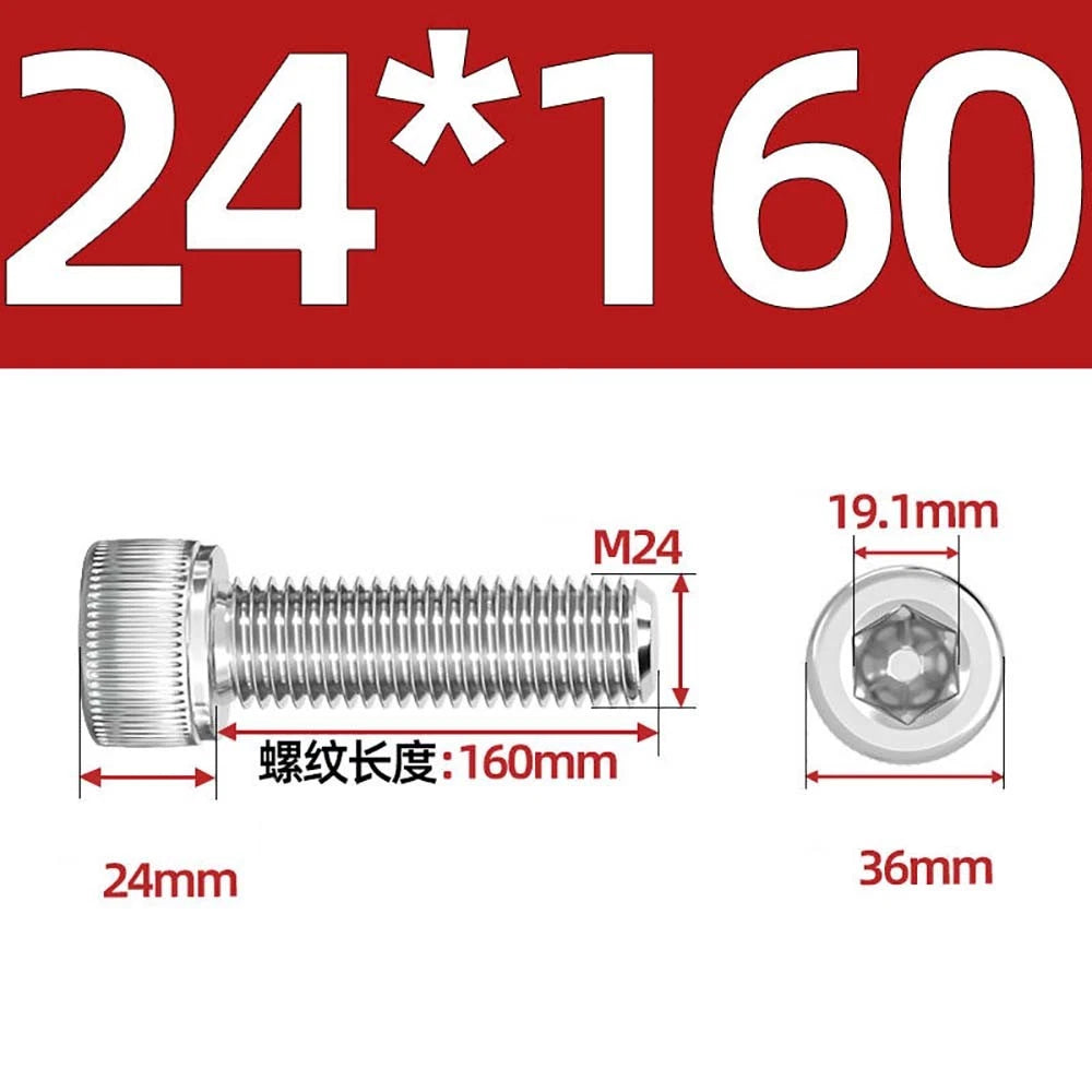 Socket Head Cap Screws – A2 Stainless Steel, M6 to M24, Hex Drive (DIN 912)