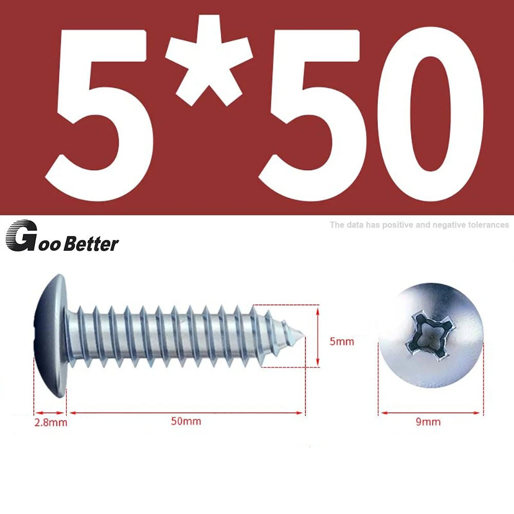 M3 M4 M5 M6 Pan Head Self Tapping Screws – Zinc Plated Carbon Steel