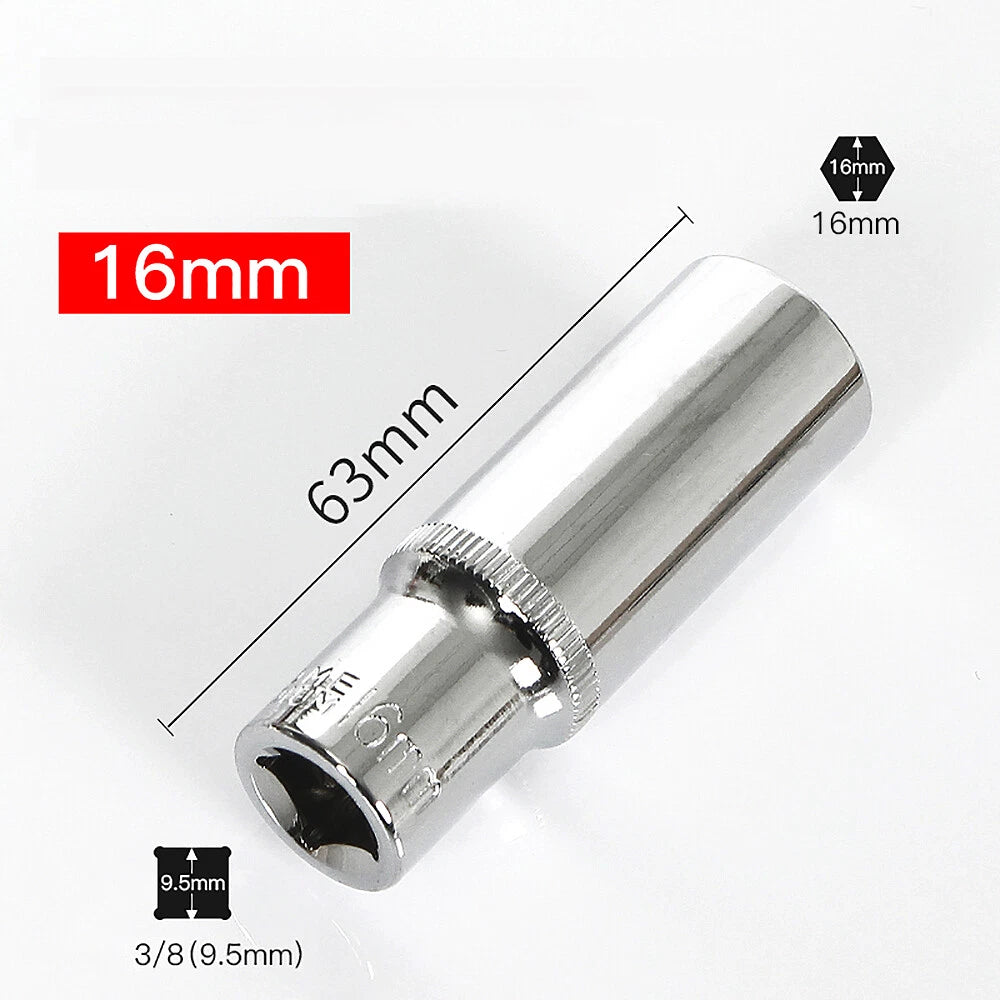 3/8" 6mm-24mm Hex Socket Drive Screwdriver Drill Set Ratchet Wrench Adapter Rod
