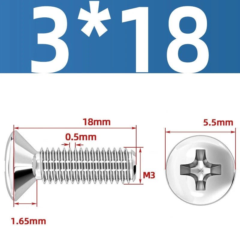 Phillips Oval Head Machine Screws Stainless Steel — M1.6 to M10, All Sizes - HomeDIYer