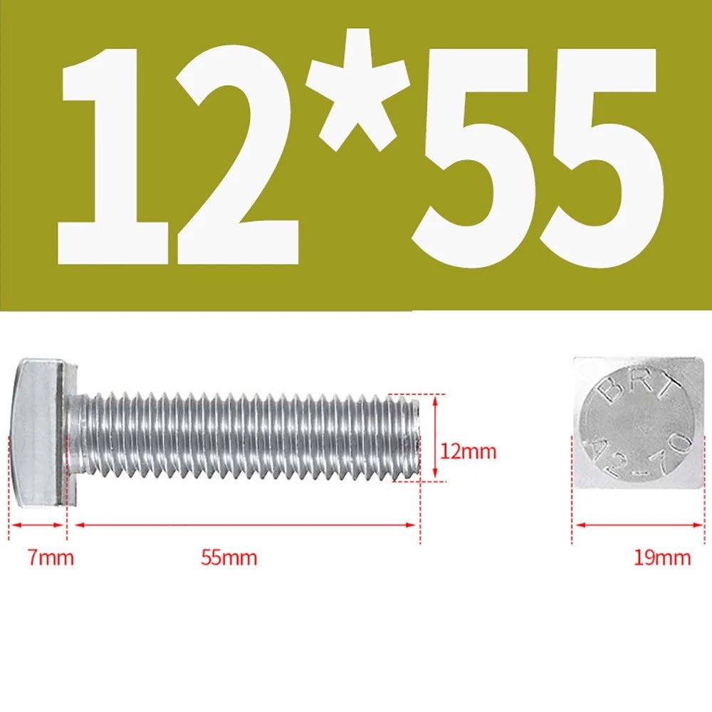 M8 M10 M12 Square Head Bolts Full Threaded 304 Stainless Steel 12–100mm - HomeDIYer
