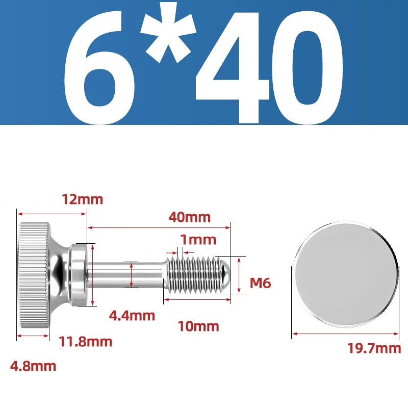Knurled Thumb Screws Stainless Steel — M2 M2.5 M3 M4 M5 M6 M8 M10 Hand Knob Bolts