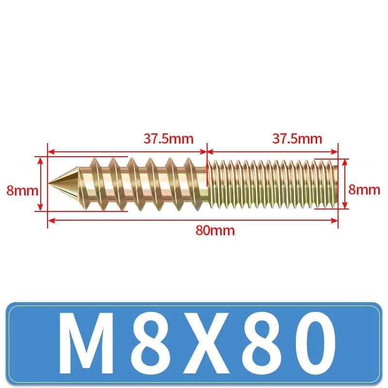 M4 M5 M6 M8 M10 M12 WOOD TO METAL DOWELS DOUBLE ENDED THREADED FURNITURE SCREWS