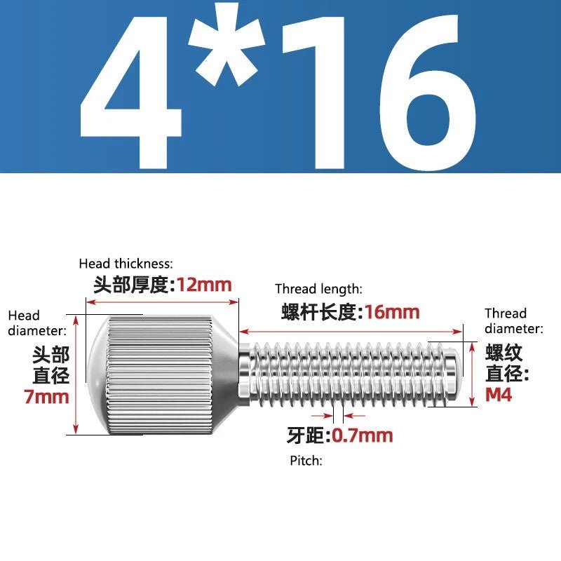 A2 Stainless Steel Knurled Thumb Screws – Small Head, Hand Tighten Fasteners (M2 to M8) - HomeDIYer