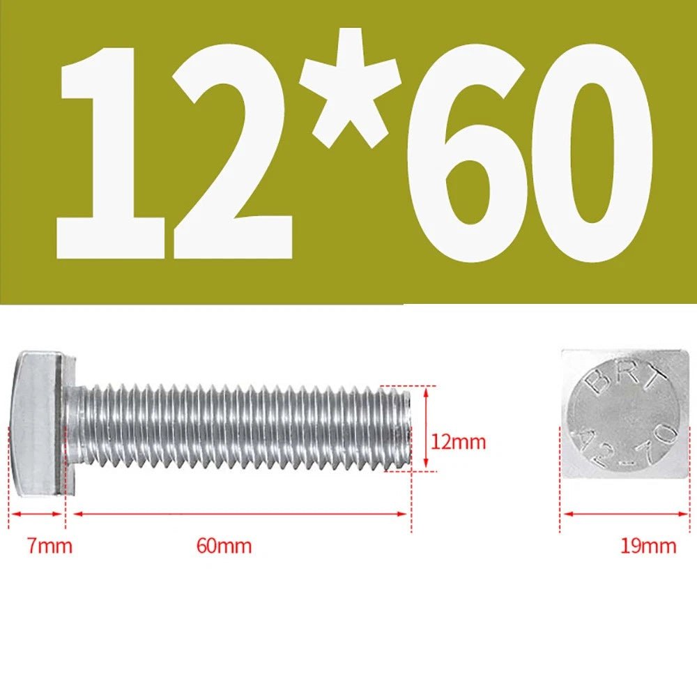 M8 M10 M12 Square Head Bolts Full Threaded 304 Stainless Steel 12–100mm - HomeDIYer