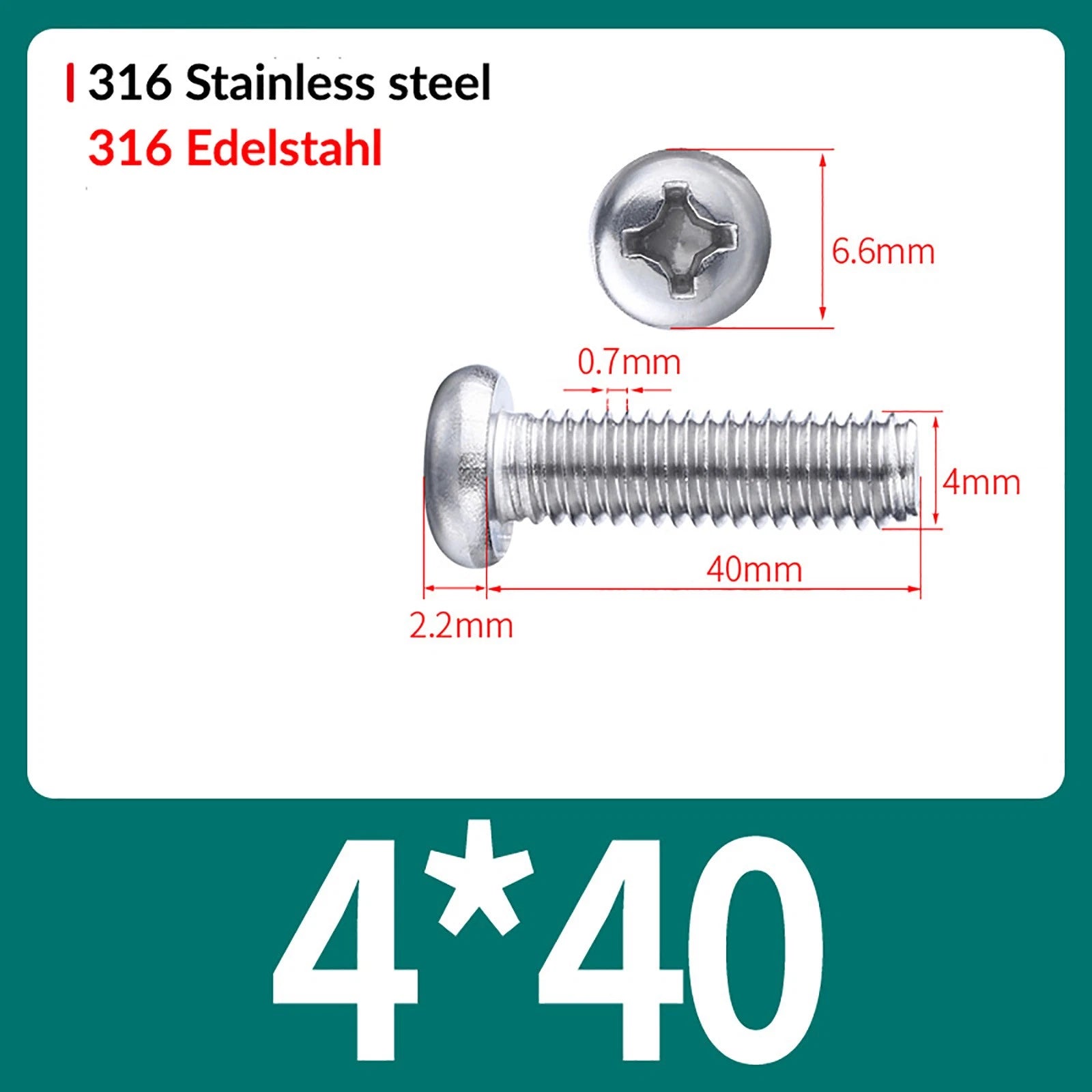 M2 M3 M4 M5 M6 M8 A4 Stainless Steel Phillips Pan Head Machine Screws – DIN 7985, Fully Threaded (4–80mm)
