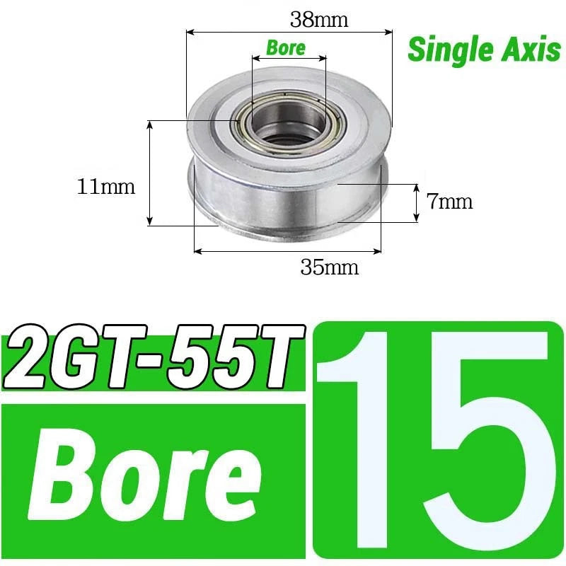 GT2 Timing Belt Pulley 16-100 Teeth 6-10mm Teeth Width Bore 3mm-25mm For 3D