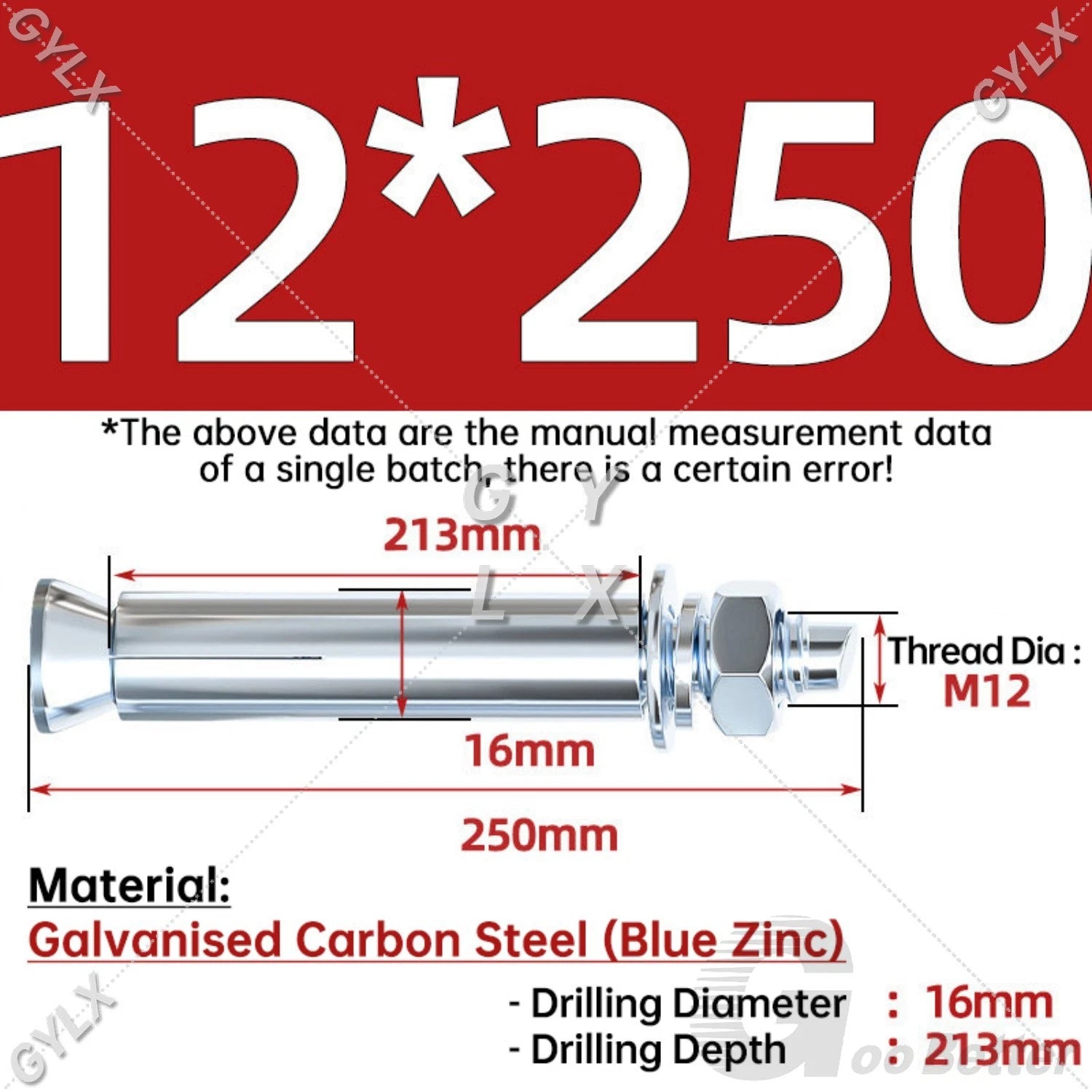 Concrete Expansion Bolts Wall Anchor Screws — M6 to M20 | Stainless Steel & Zinc Plated