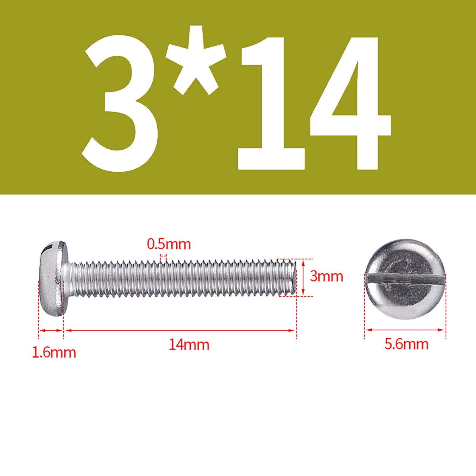 M1.6 to M10 Slotted Cheese Head Machine Screws | A2 Stainless Steel DIN 84